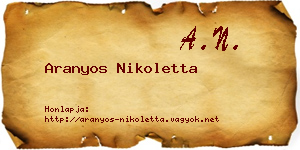 Aranyos Nikoletta névjegykártya